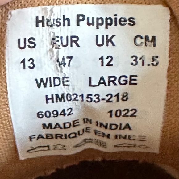 Hush Puppies Beige Derby Shoes Size 13 wide - Picture 11 of 11